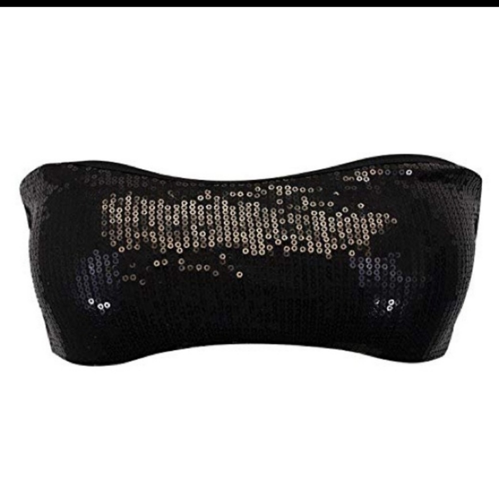 Black Sequin Bandeau, Size XS